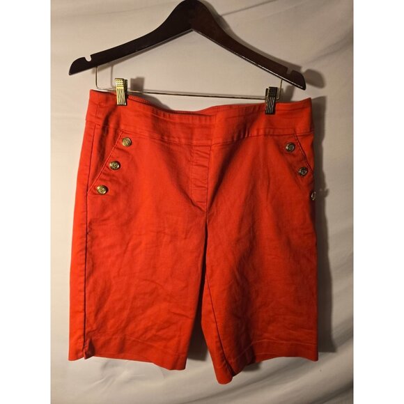 Counterparts Womens Size 12 Large L Red Sailor Shorts Bermuda Stretch Nautical - Picture 1 of 3